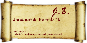 Jandaurek Bernát névjegykártya